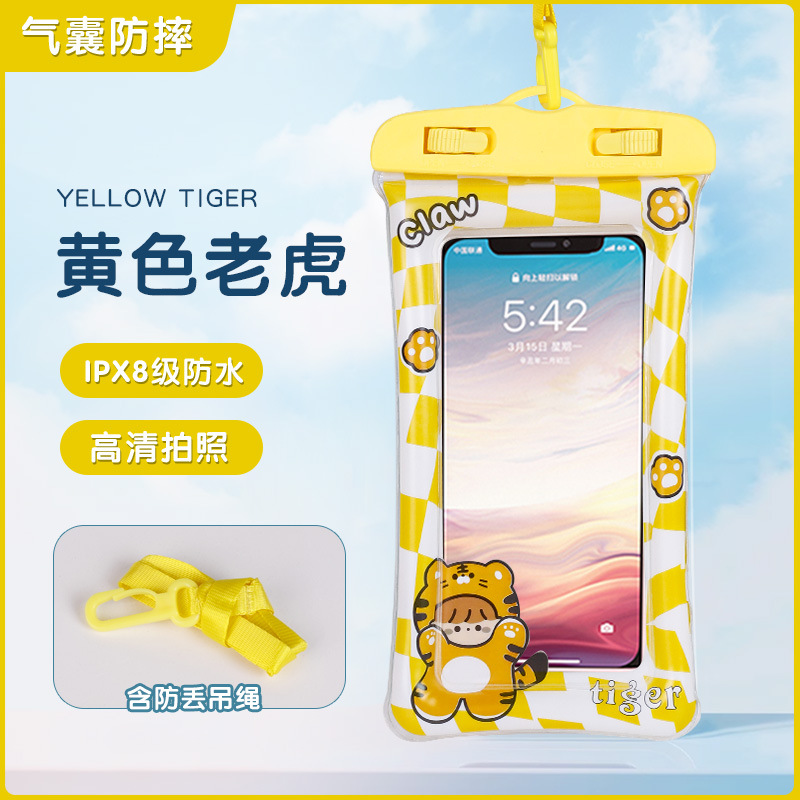 Teléfono móvil impermeable bolsa pantalla táctil crossbody con cuerda natación buceo cubierta Apple Huawei universal deriva cinturón de sellado airbag