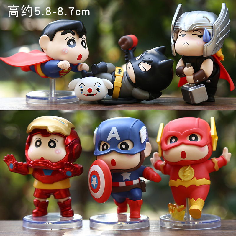 New Film and Television Hero Cos Small Novice Model Creative Office Desktop Funny Superman Doll Small Ornaments