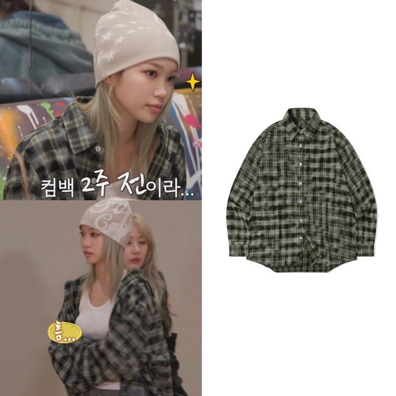 (Qiqi) Jincaiyuan~Korean Design Casual Plaid Shirt Loose Jacket Men's and Women's Tops Trendy