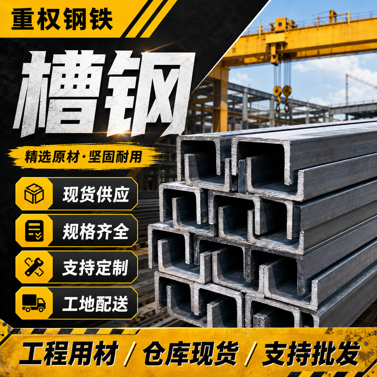 支架用钢仓库货架用镀锌槽钢珠海U型钢厚壁型材U型槽材尺寸定制