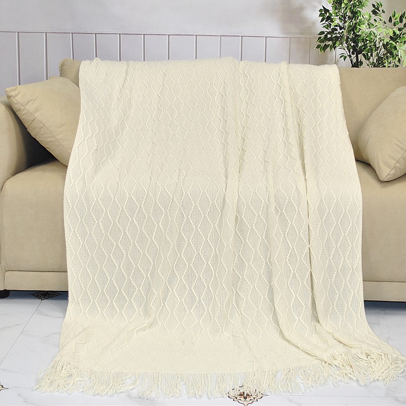 Manta nórdica de color sólido, estilo retro, para oficina, manta gruesa para aire acondicionado, manta para casa, sofá, cama, siesta