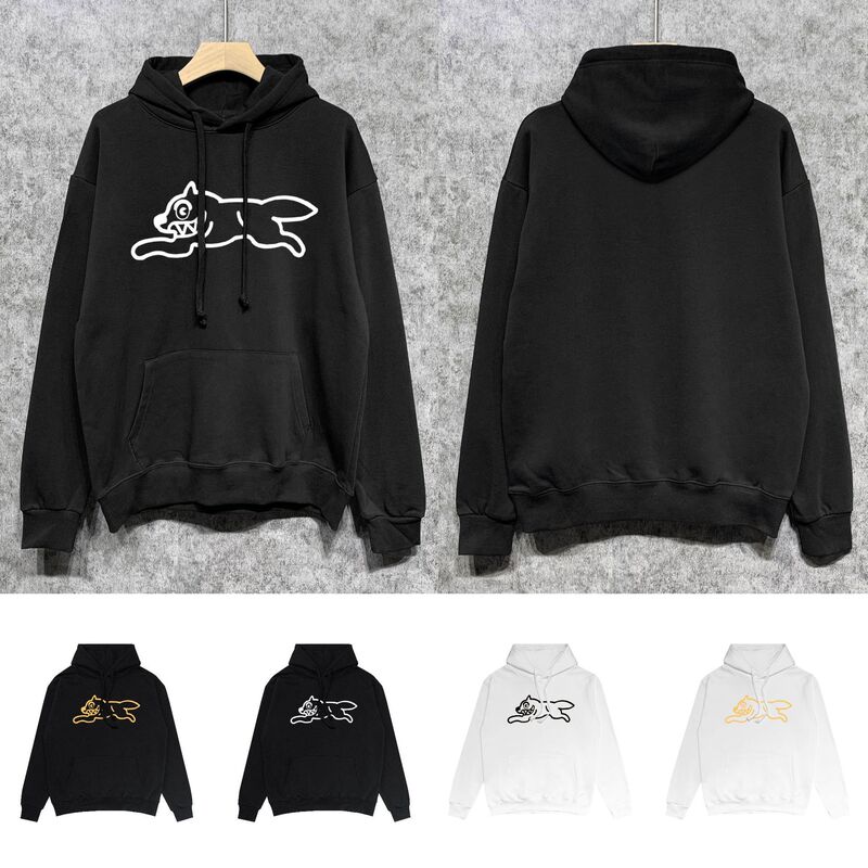 Long-Term Stock, European and American Cross-Border Bbc Flying Dog Ice Cream Classic Tian Dog Print Pullover Long Sleeve