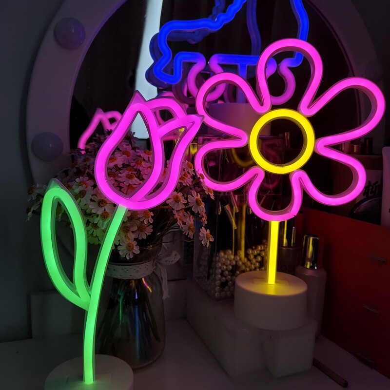 New Neon Light Bedroom Atmosphere Lamp Room Small Table Lamp Led Ornament Decorative Lamp Setup Gaming Light Online Dropshipping