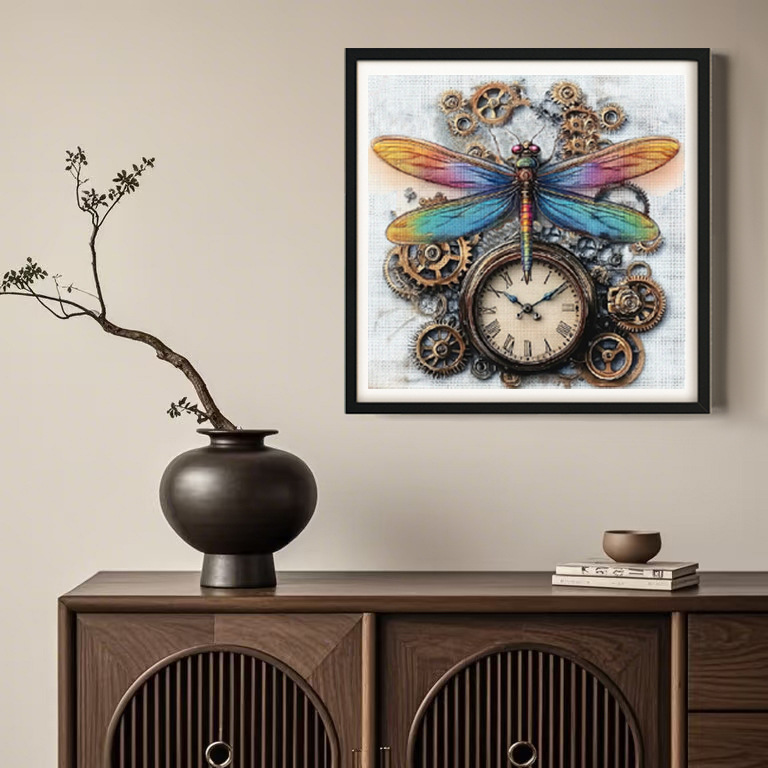 Transfronterizo 2026 ventas calientes cruzadas pequeñas piezas de reloj de vapor y libélula de decoración doméstica europea suministro directo image 1