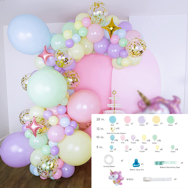 Transfronterizo Amazon látex Cadena de globos Boda Decoración del lugar de la boda Juego de globos de cumpleaños al por mayor