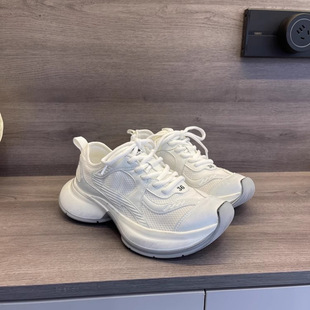 Cross-Border 2025 New Mesh Women's Dad Shoes Thick-Soled Heightening Small Breathable Soft-Soled Sports and Casual Shoes