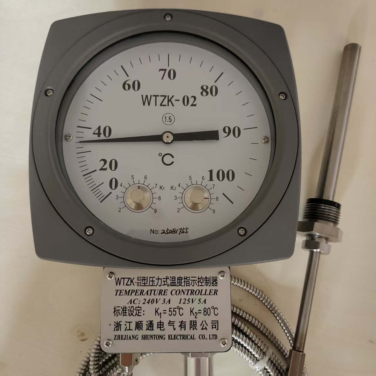 变压器用温度控制器WTZK-03 WTZK-02压力式温度指示计温控仪顺通