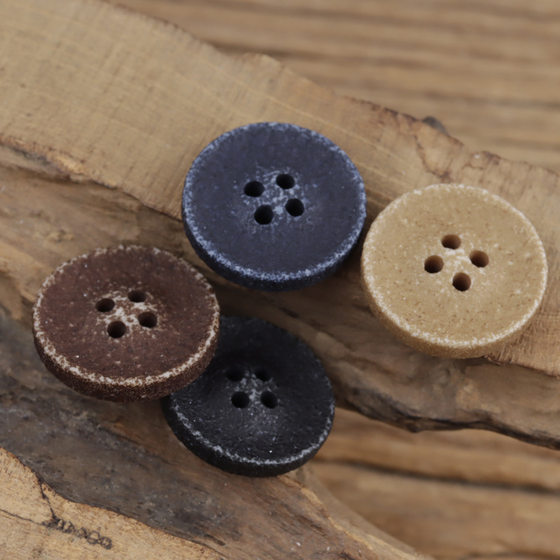 Corrosion particle Brown vintage shirt resin button black distressed suit sweater coat cardigan button