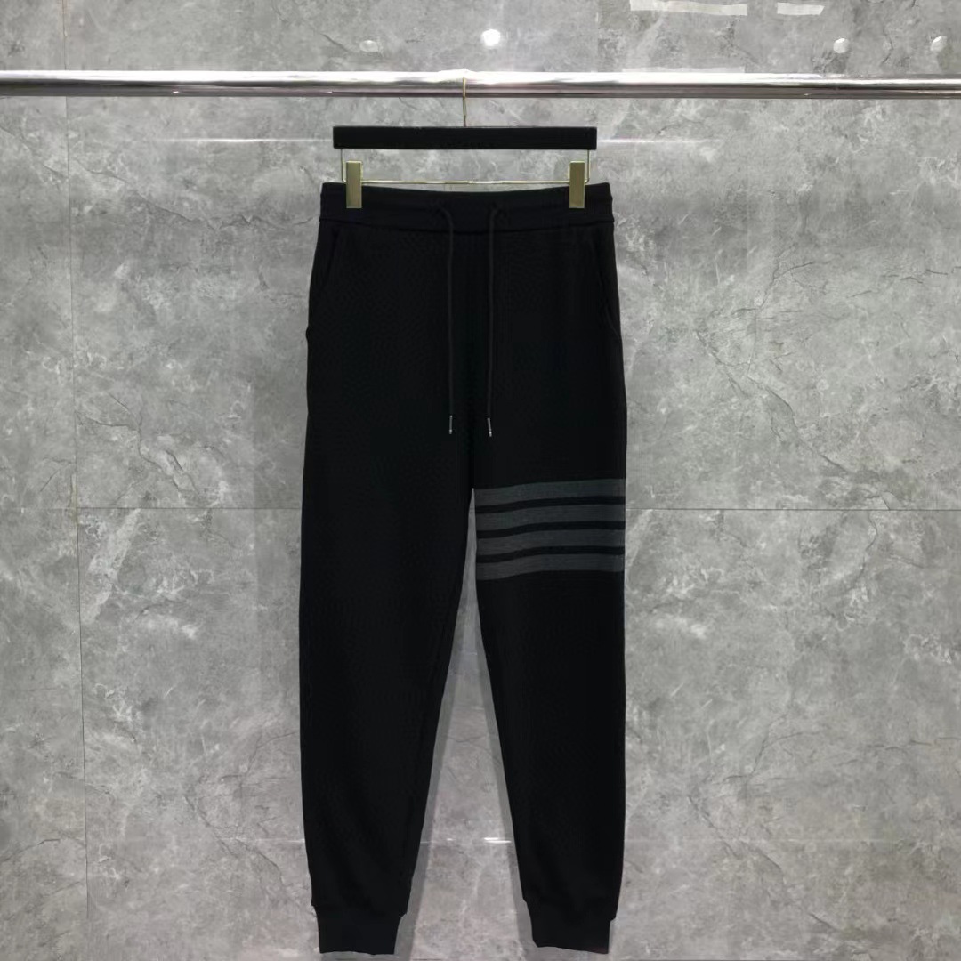 (2개) 공장 직접 TB 톰 가을 및 겨울 새로운 클래식 4 바 원사 염색 크루 넥 스웨터 지퍼 후드 캐주얼 세트