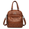 Capacious universal fashionable backpack, one-shoulder bag, genuine leather