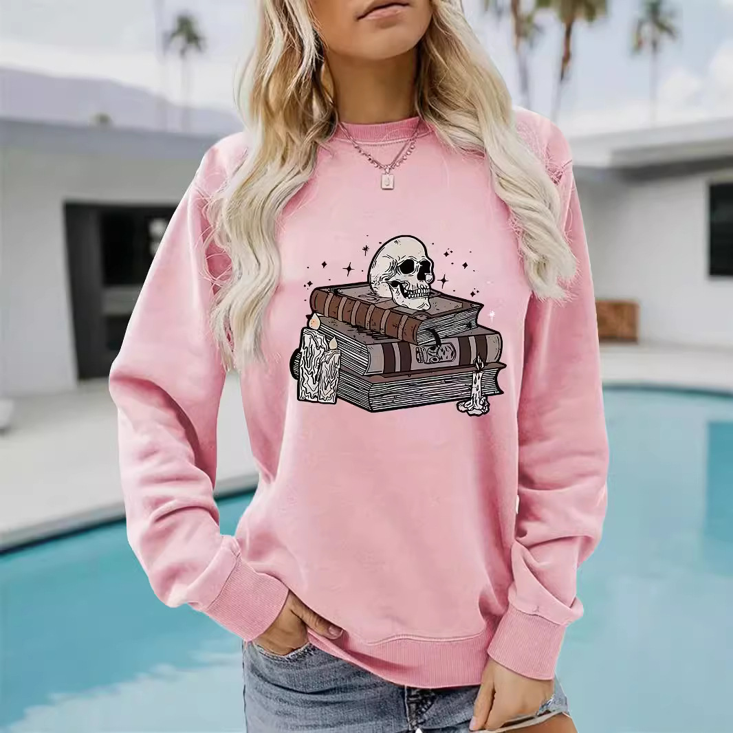 Women's Clothing autumn and winter women's casual long sleeved round neck Halloween printed pullover sweatshirt _voghion.com