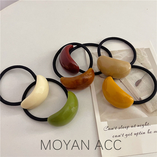 Korean simple temperament hair rope forest style girl rubber band hair tie cold style hair rope resin hair ring internet celebrity headwear for women