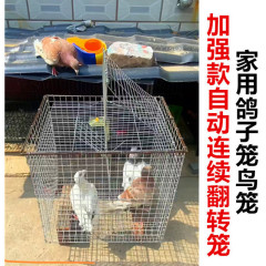 新款自动翻转天落笼旋转笼翻板笼户外防锈鸽子笼可折叠翻转笼LR