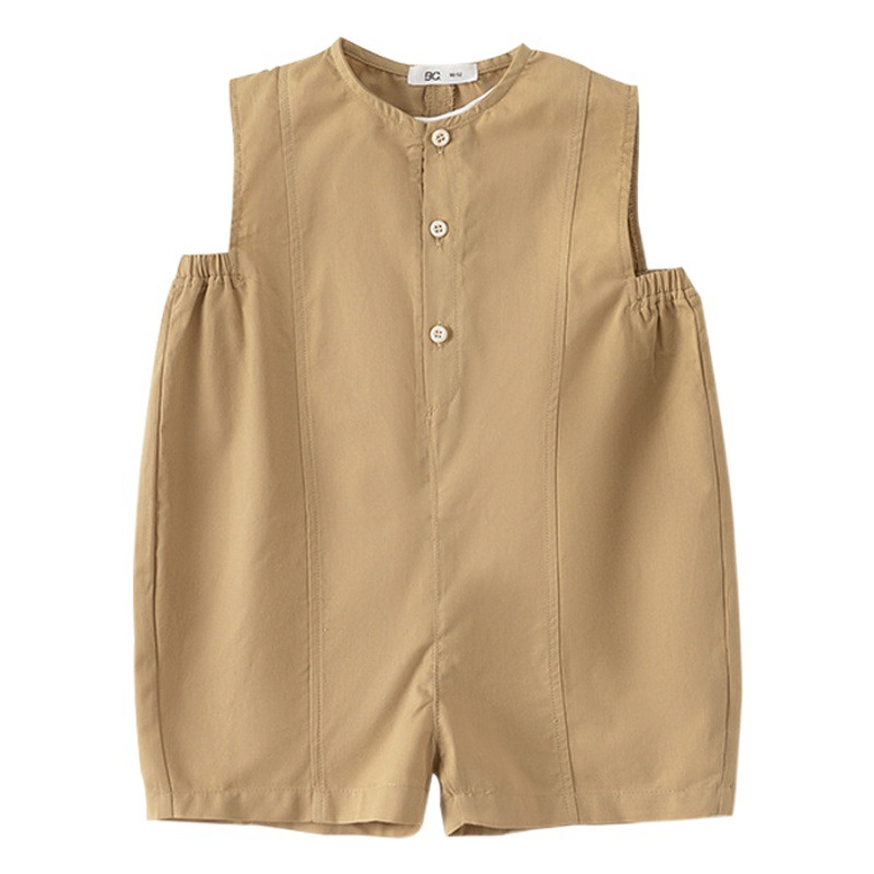 Conjunto de overol informal de verano Youbao para niños, mono sin mangas de color sólido para niñas pequeñas, ropa infantil