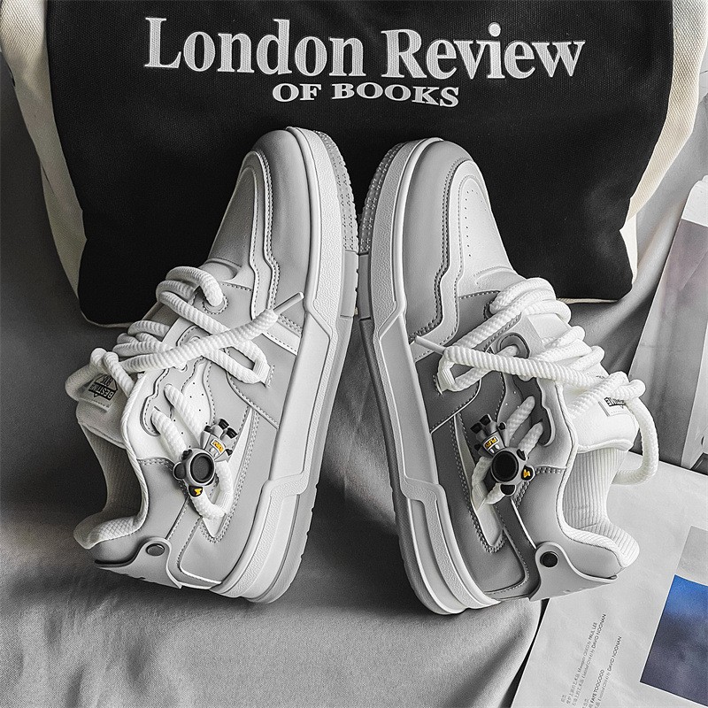 Herren Skaterschuhe Mit Dicker Sohle In Weiß Modisch Und Lässig_voghion.com