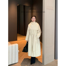 爱西里2025冬气质简约风衣款单排扣新国标90白鸭绒羽绒外套A1618