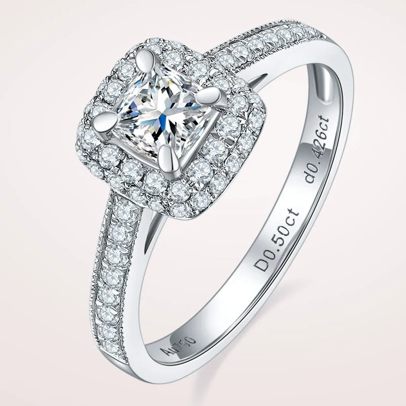 18-каратное Золотое кольцо с бриллиантом Женское кольцо с бриллиантом GIA Diamond 50 баллов Женское Обручальное кольцо с сертификатом