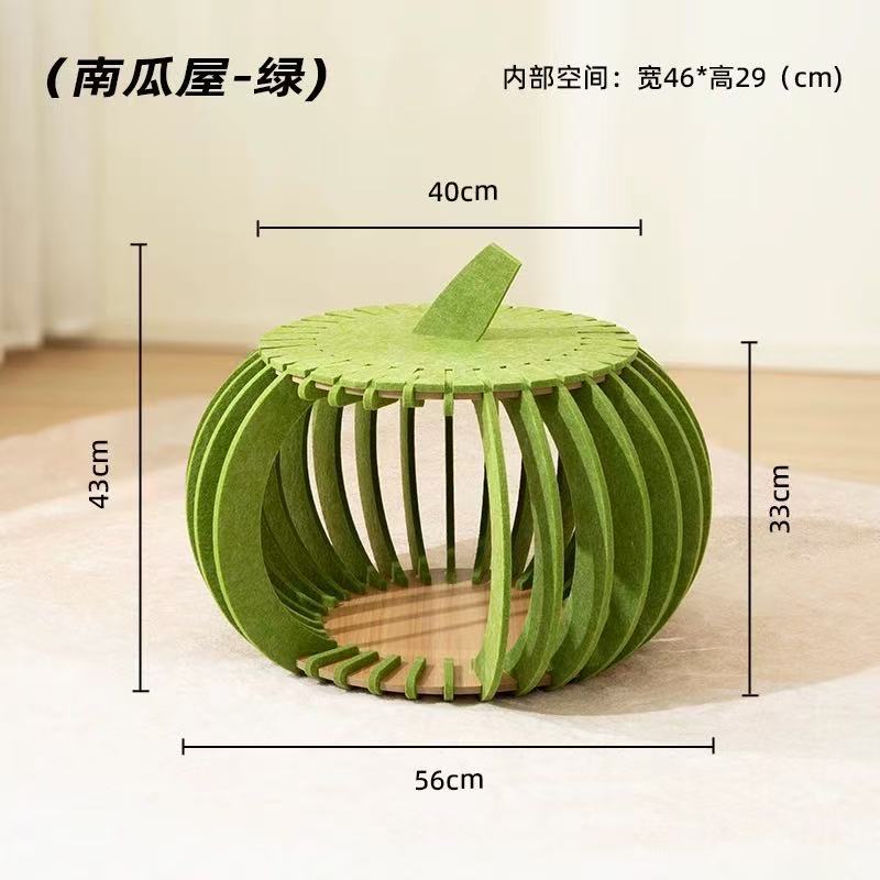 Nido para gatos Four Seasons Universal Fieltro resistente a la captura Nido para gatos Juguetes para gatos Casa de calabaza creativa resistente al desgaste Gato semicerrado Sleeping Nuevo