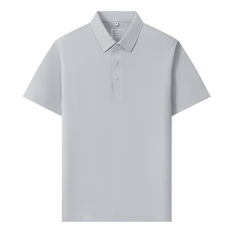 50D cool solona polo ropa de trabajo de manga corta para hombre, ropa de trabajo personalizada de alta calidad, cuello de tela sin costuras de seda de hielo para mujer de negocios