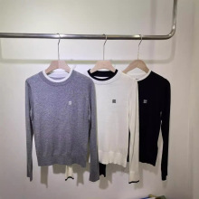 2024秋冬新款精纺羊毛针织衫抗起球百搭修身女士打底衫长袖