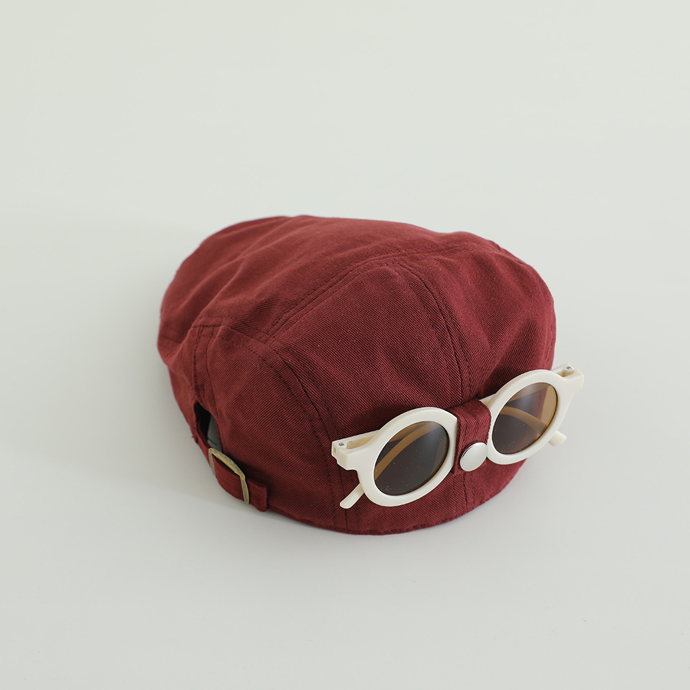 Sombreros de gafas para niños sombreros de protección solar primavera y verano boina de niños delgada gorra de chicas de moda coreana
