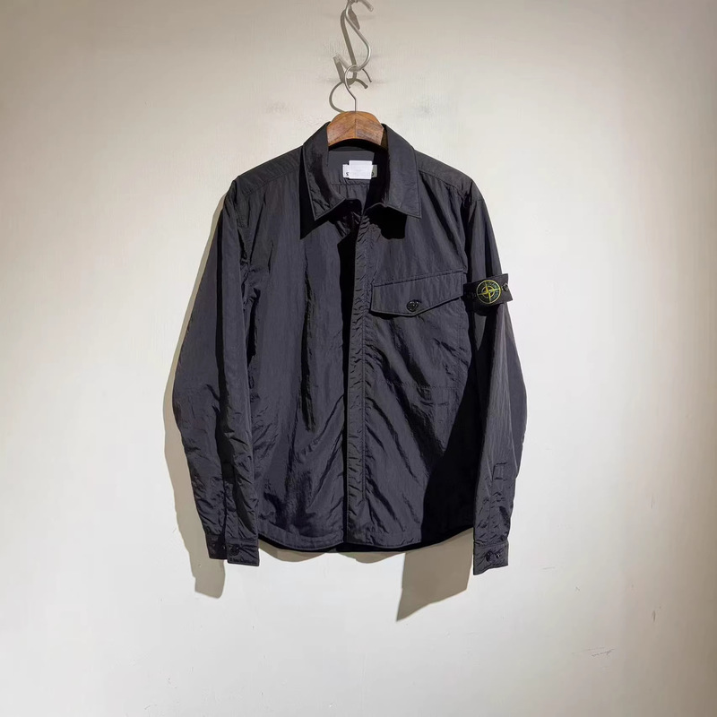 2025 Early Spring New Model St Stonehouse Men's Metal Nylon Long-Sleeve Shirt-Style Work Jacket Cotton Coat