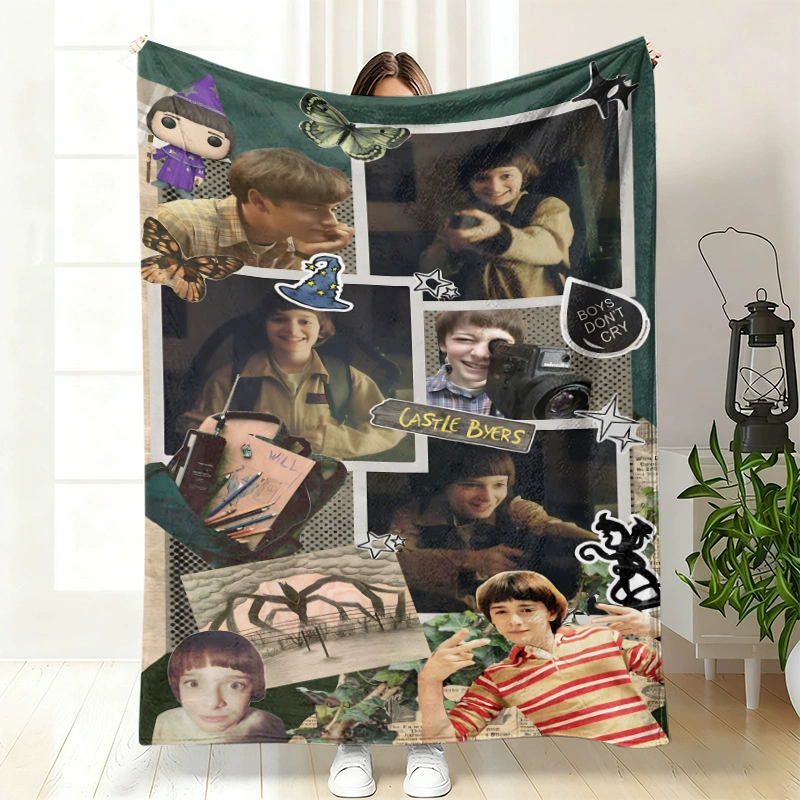 Плюшевая флисовая плед-одеяло BylerCP (в стиле Stranger Things), мягкий для отдыха, 70×100–150×200 см