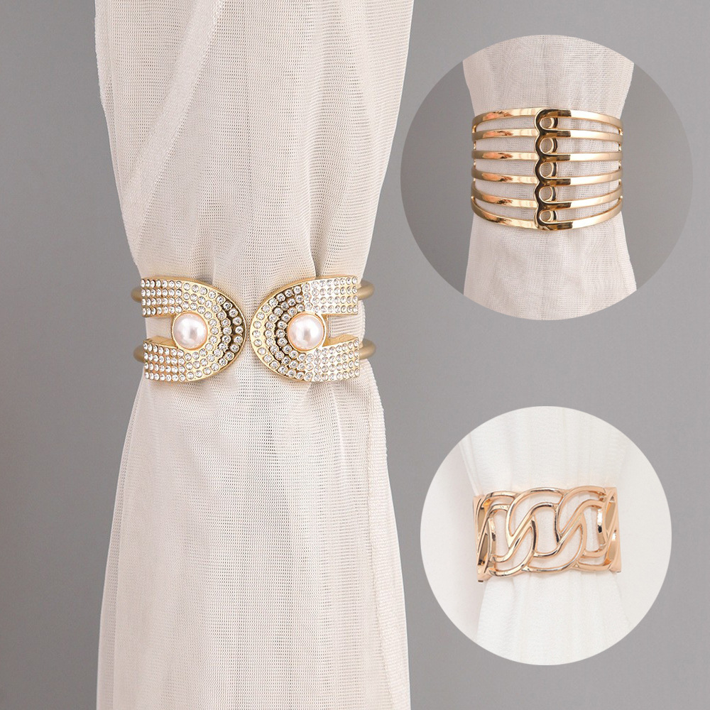 Luksus gardinholder med perler og rhinestone uden boring_voghion.com