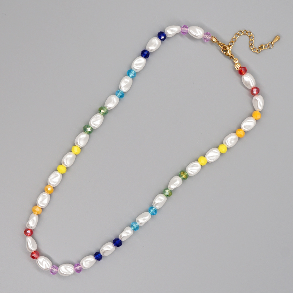 Fashion Irregular Stainless Steel Choker Pearl Stainless Steel Necklaces