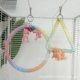 Parrot Standing Rod Colorful Gradient Cotton Rope Swivel Climbing Rope Swing Free Curved Climbing Ladder Bird Cage Accessories