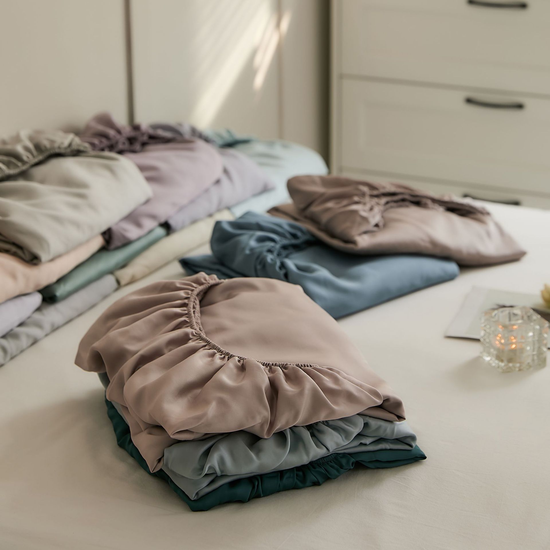 Summer Cool Tencel Duvet Cover Solid Colour Bedding Set_voghion.com
