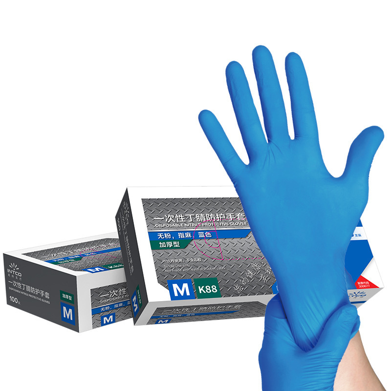 Guantes de Nitrilo Desechables al por Mayor, Guantes de Nitrilo Gruesos Resistentes al Desgaste de Grado Alimenticio Yingke para Catering, Laboratorio e Inspección