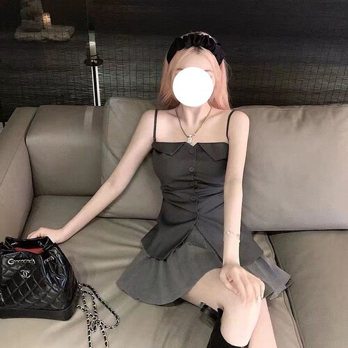 2024 New Fashion Black Suit for Women, Off-the-Shoulder, Summer Slimming, Revealing Back, Wearable, Hot Girl, High-end, Corset Style