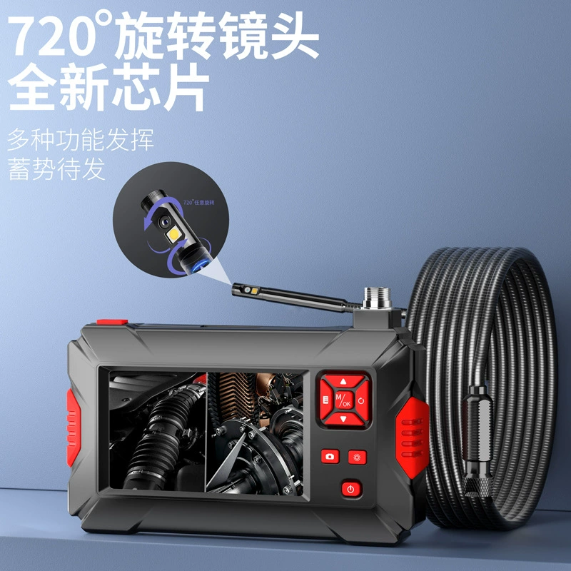 HD 360 градусов вращающегося двигателя трубы камеры двойной объектив рулит детектор ремонта автомобиля эндоскоп
