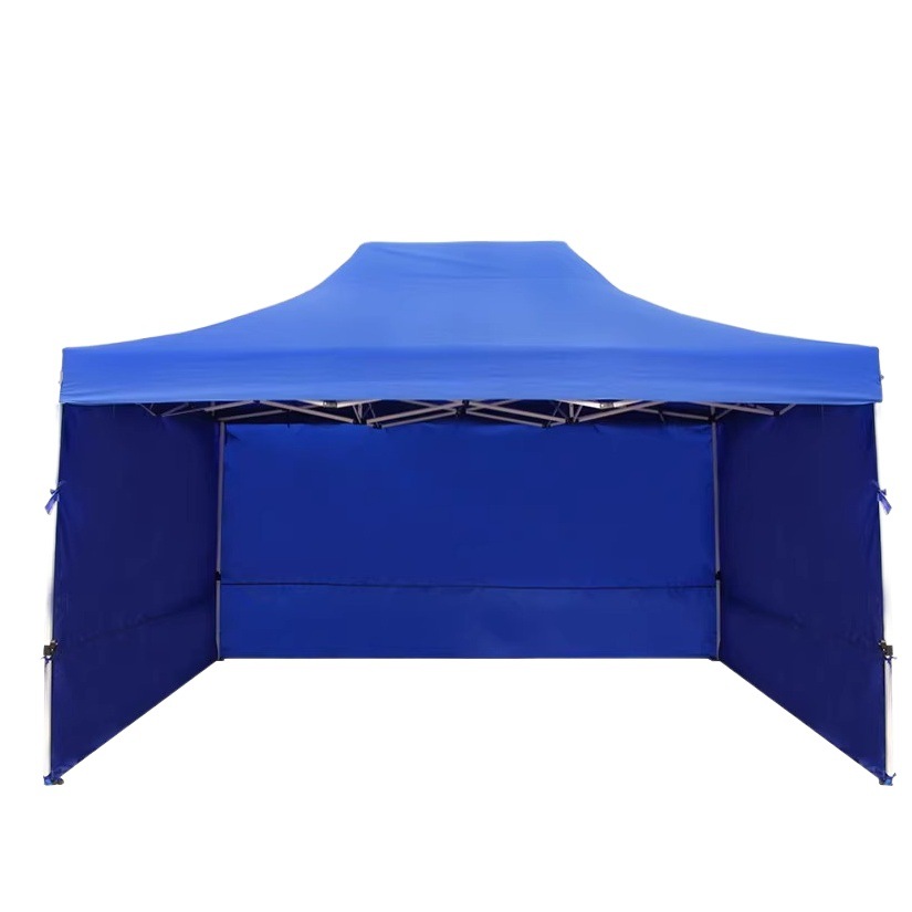 Paraguas de cuatro patas al aire libre tela de la tienda engrosada transparente plegable toldo retráctil toldo de cuatro esquinas toldo a prueba de lluvia