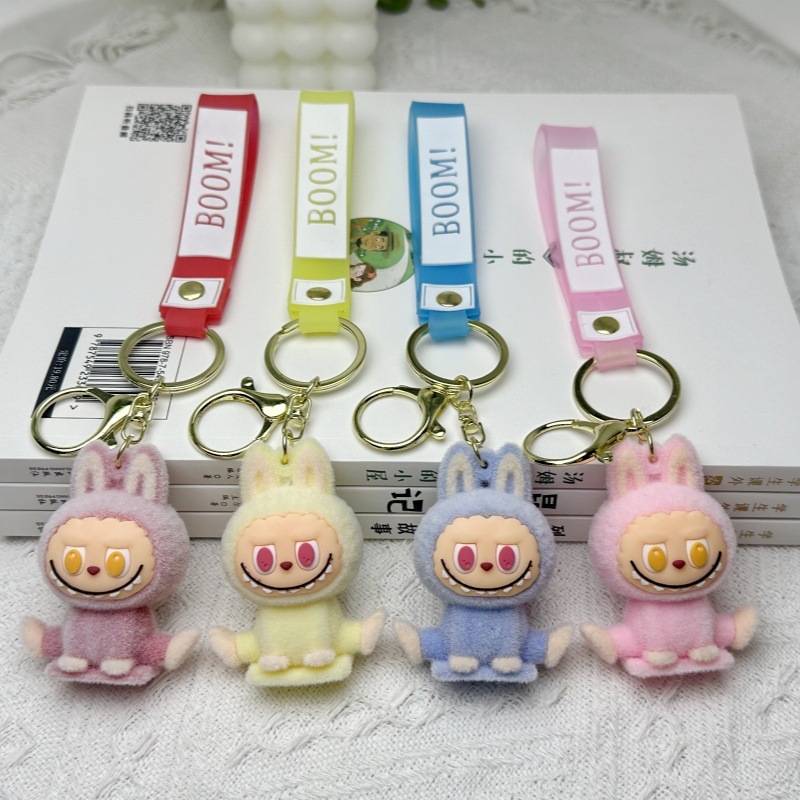 クロスボーダー特大ラブブキーホルダー植毛人形ペンダントかわいい漫画ラブブキーホルダーペンダント|undefined