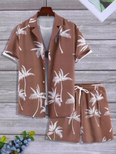 Men's summer shirt, beach trousers, set for leisure, 3D digital printing service 3