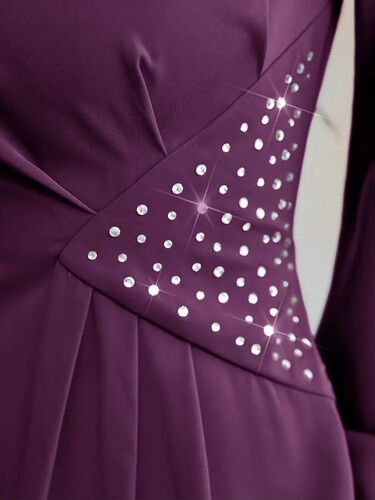 TEMU European and American Women's Rhinestone Long Dress – Simple, Fashionable, Elegant, and Graceful Dress