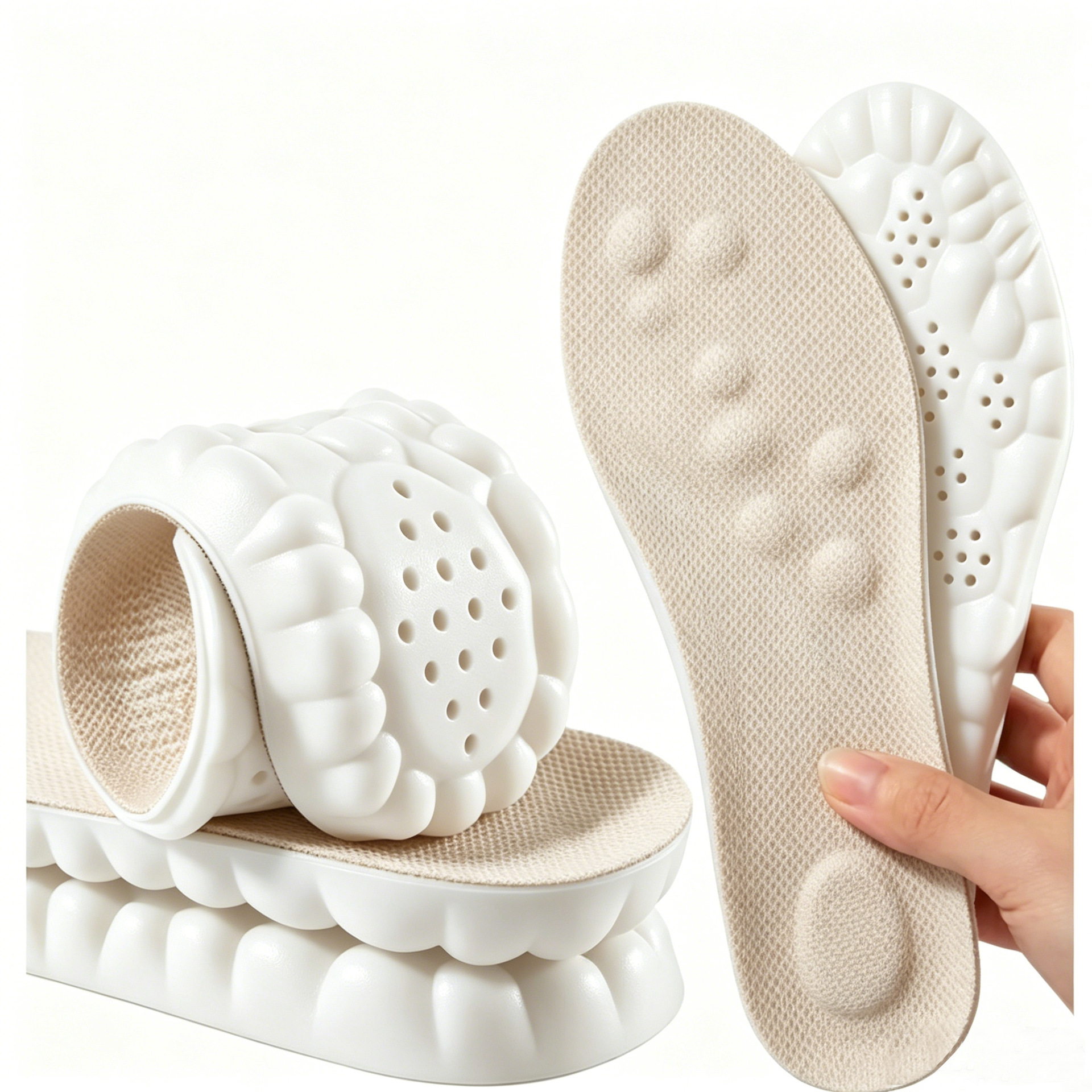Plantillas de entrenamiento militar con sensación de pisar barro, súper suaves, previenen el dolor, son cómodas y no cansan los pies incluso si se permanece de pie durante mucho tiempo. Son adecuadas tanto para hombres como para mujeres, absorben el sudor, son antiolor, transpirables y amortiguadoras.