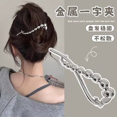 Insシンプルで冷たいヘアピン高級感後頭部ヘアピン一字クリップツイストクリップ大サイズ髪飾りヘアピン