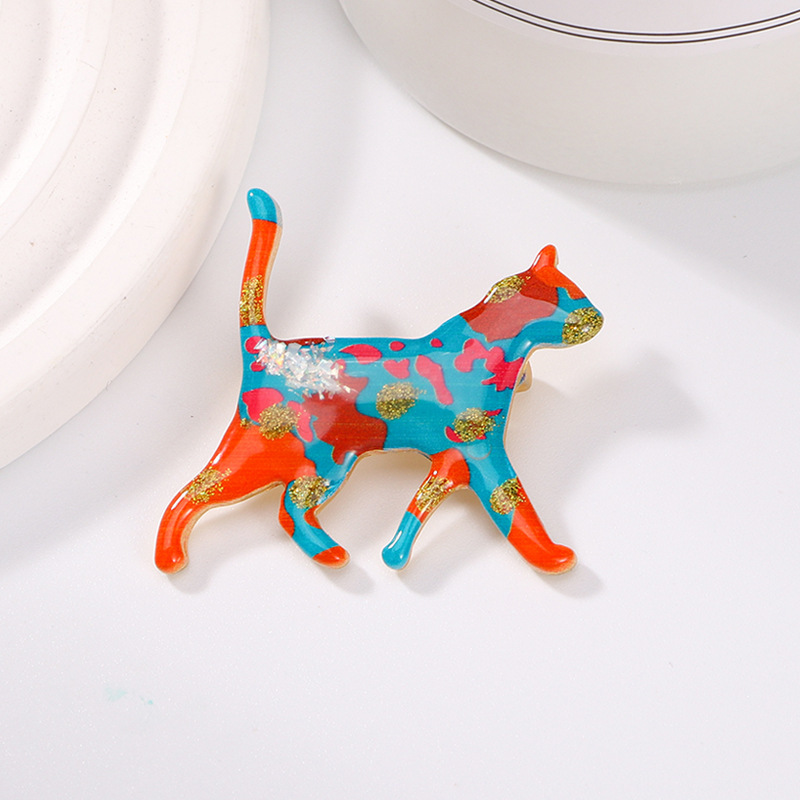 Fashion Personality Color Cute Cat Brooch Animal Kitten Enamel Corsage Accessories Pin Bag Buckle
