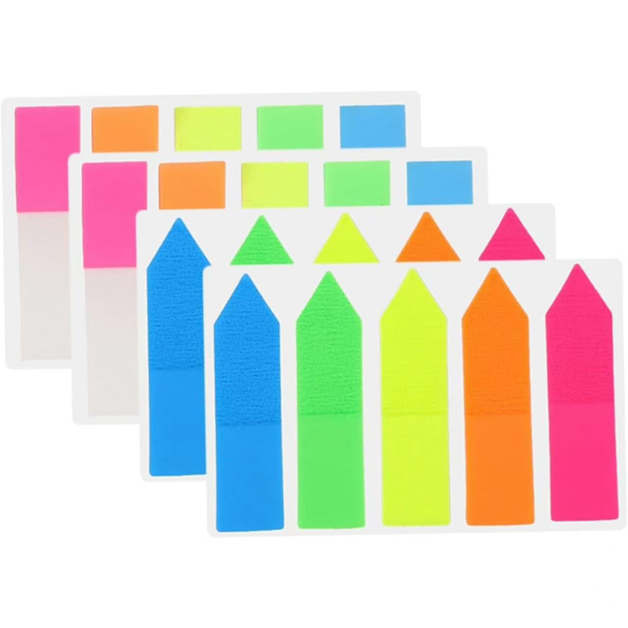 Cross-border hot selling fluorescent arrow post-it note index stick color PET transparent indicator mark n times stick