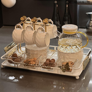 Light Luxury Water Cup Set for Home Use, Nordic Living Room Guest Reception, Ins-Style Drinking Cups, Teacups, Kettle, Tea Set Complete Set