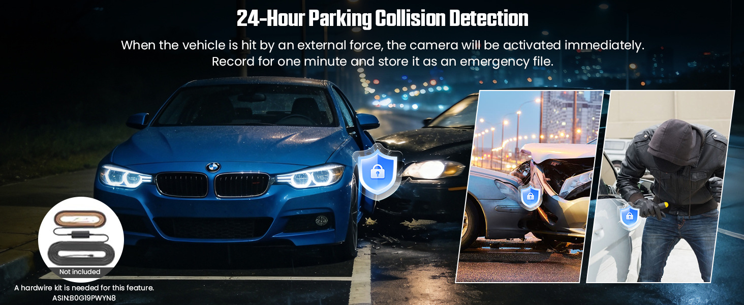 Cross-Border Model 1.97-Inch 4K+1080P Dual-Lens Infrared Night Vision High-Definition Dash Cam for Car Interior and Exterior