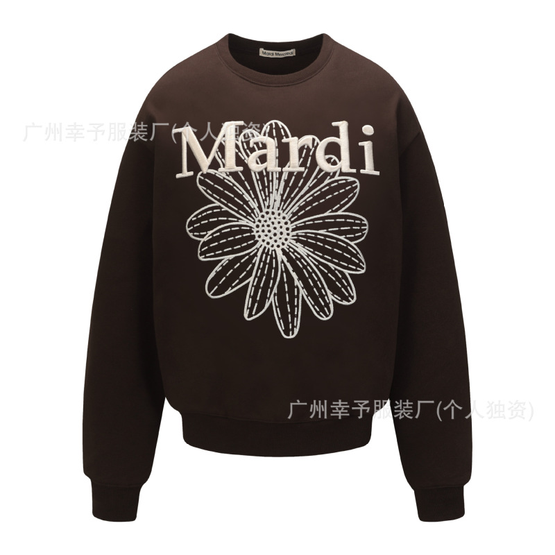 韩国Mardi卫衣赵露思同款小雏菊腊肠狗女秋冬刺绣印花套头圆领外|undefined