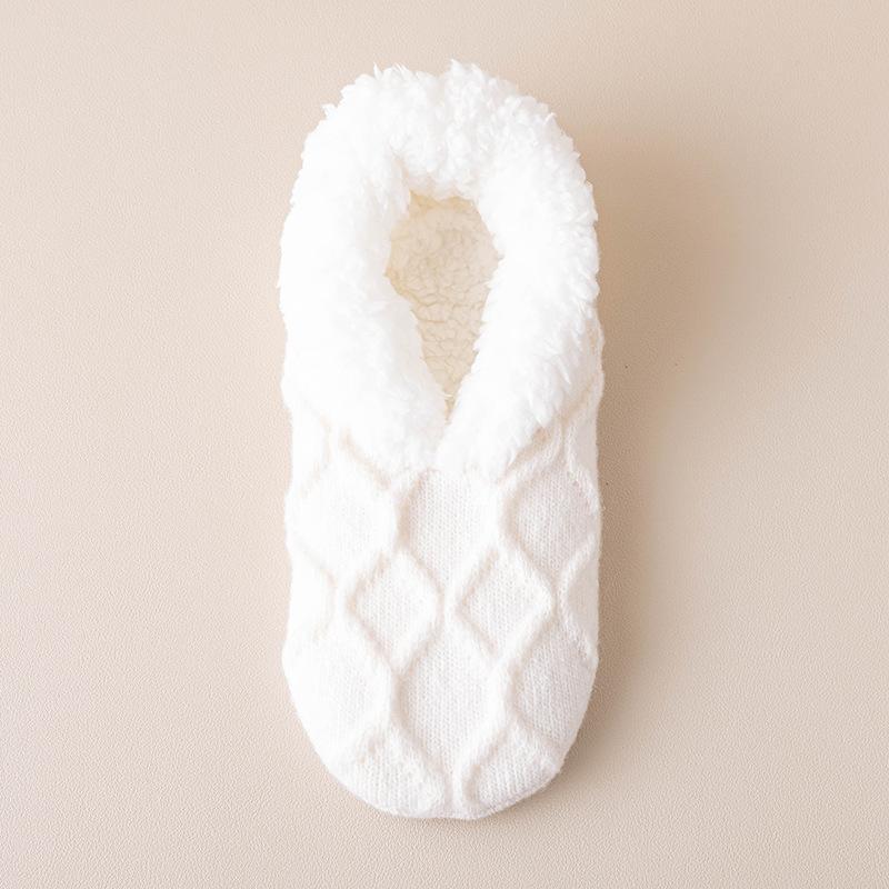 Calcetines de piso de las mujeres de lana de cordero de dispensación de color caramelo calcetines de alfombra otoño e invierno cálido calcetines de las mujeres zapatos calcetines