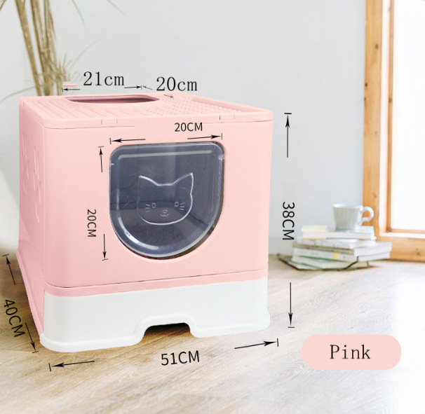 Cajón de arena para gatos cerrado totalmente cerrado tienda de mascotas mayorista Amazon cajón de cajón grande plegable para gatos