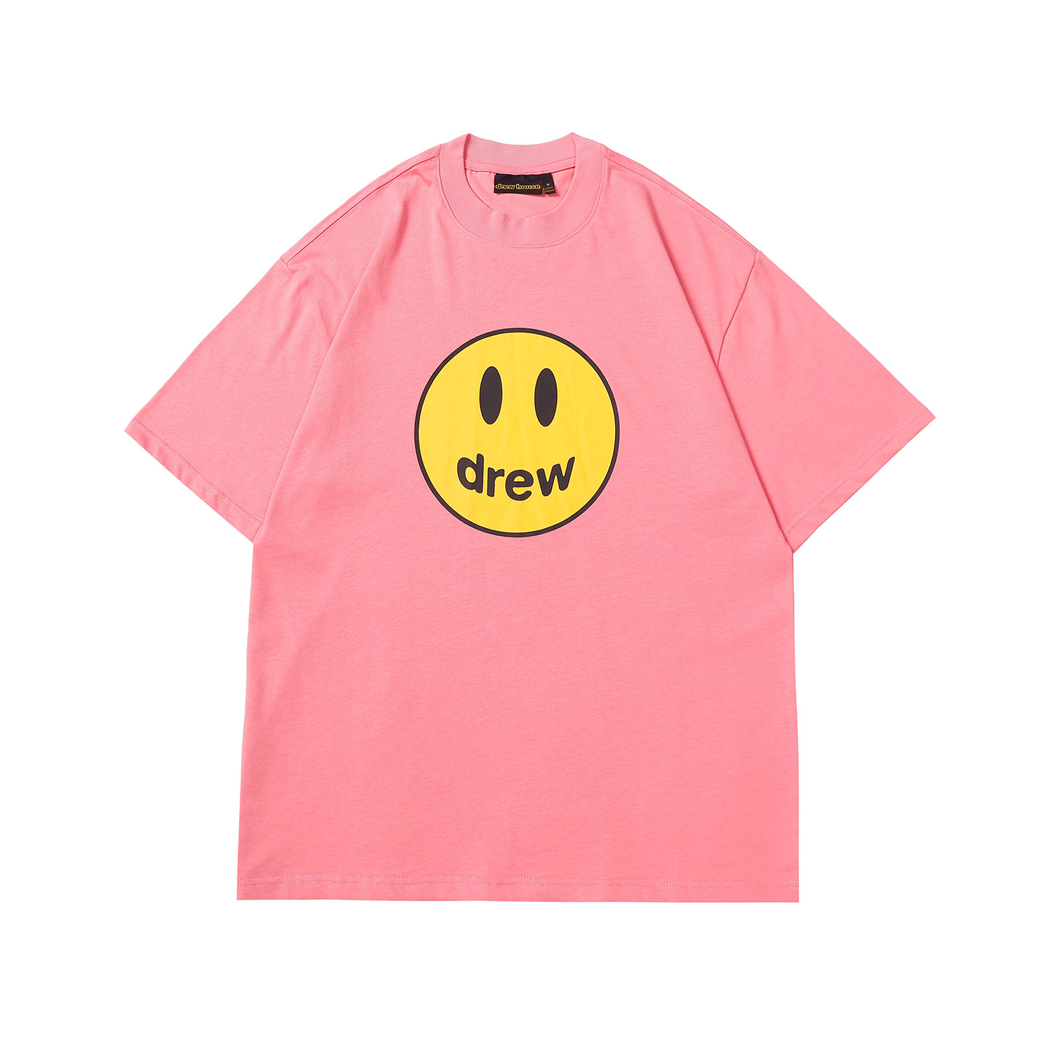 Drew Smiley Face Double Yarn Fabric Short Sleeve Justin Bieber Same Style High Street Loose Style Unisex T-shirt