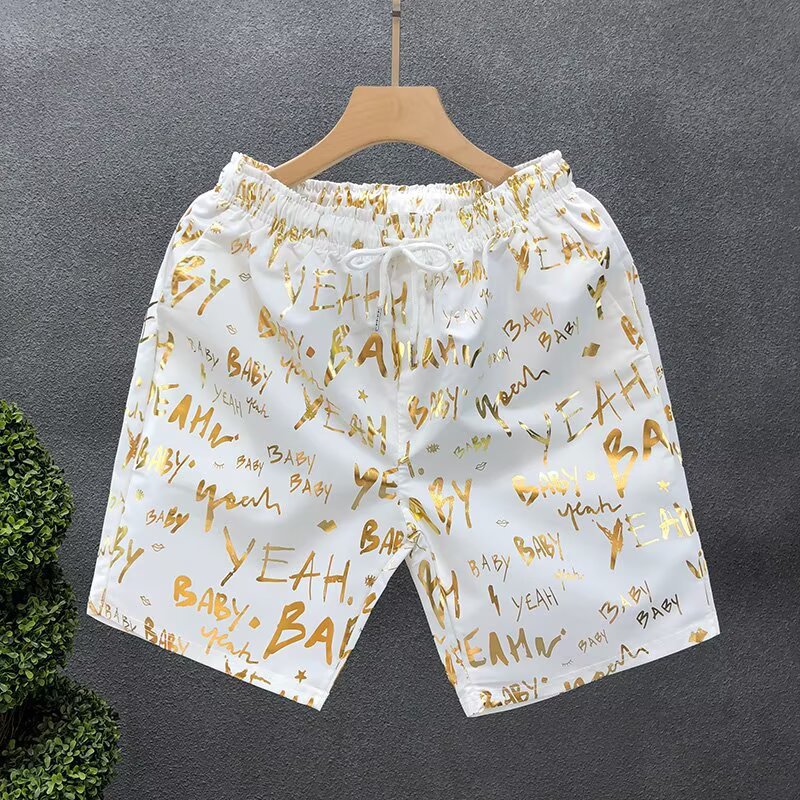 Heren strandshorts met print losvallende sneldrogende zomerbroek_voghion.com