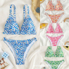 特价跨境2025新款欧美比基尼游泳衣女海边沙滩性感bikini分体泳装